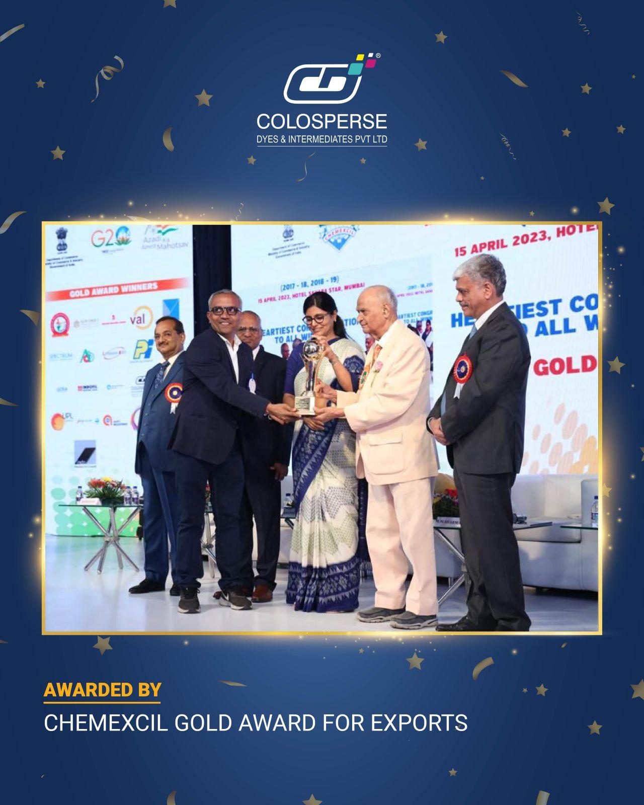 CHEMEXCIL GOLD AWARD FOR EXPORT